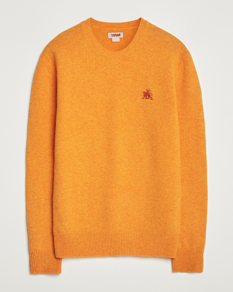 Herren | Pullover | Baracuta | Shetland Virgin Wool Crew Neck Orange