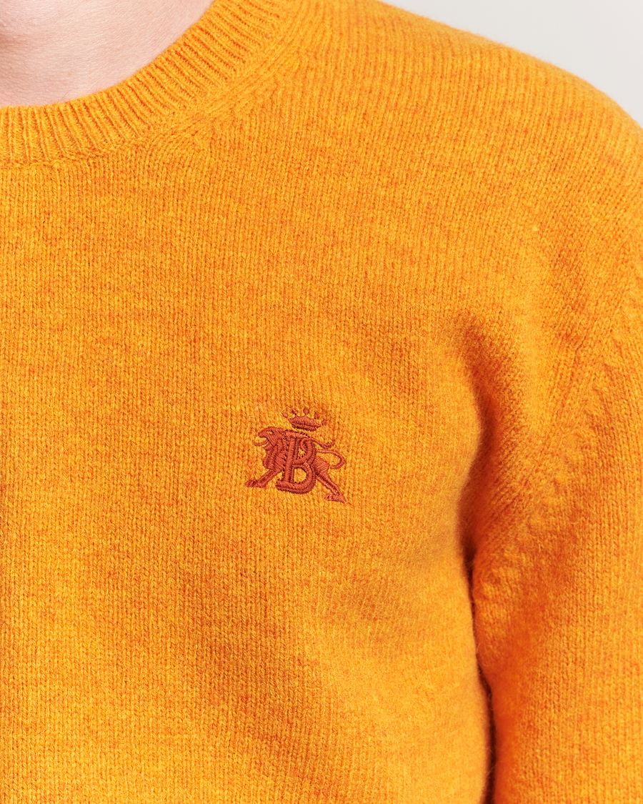 Herren | Pullover | Baracuta | Shetland Virgin Wool Crew Neck Orange