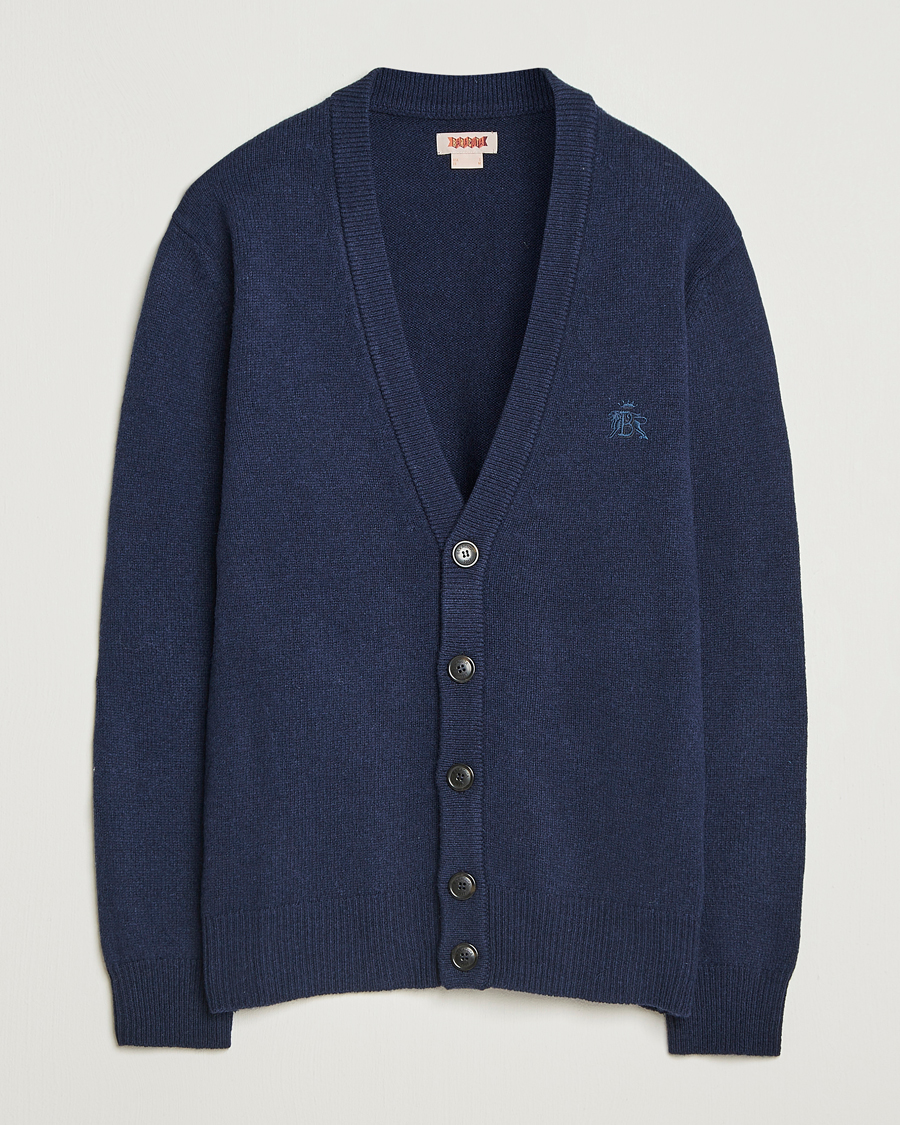 Herren | Pullover | Baracuta | Shetland Virgin Wool Cardigan Navy