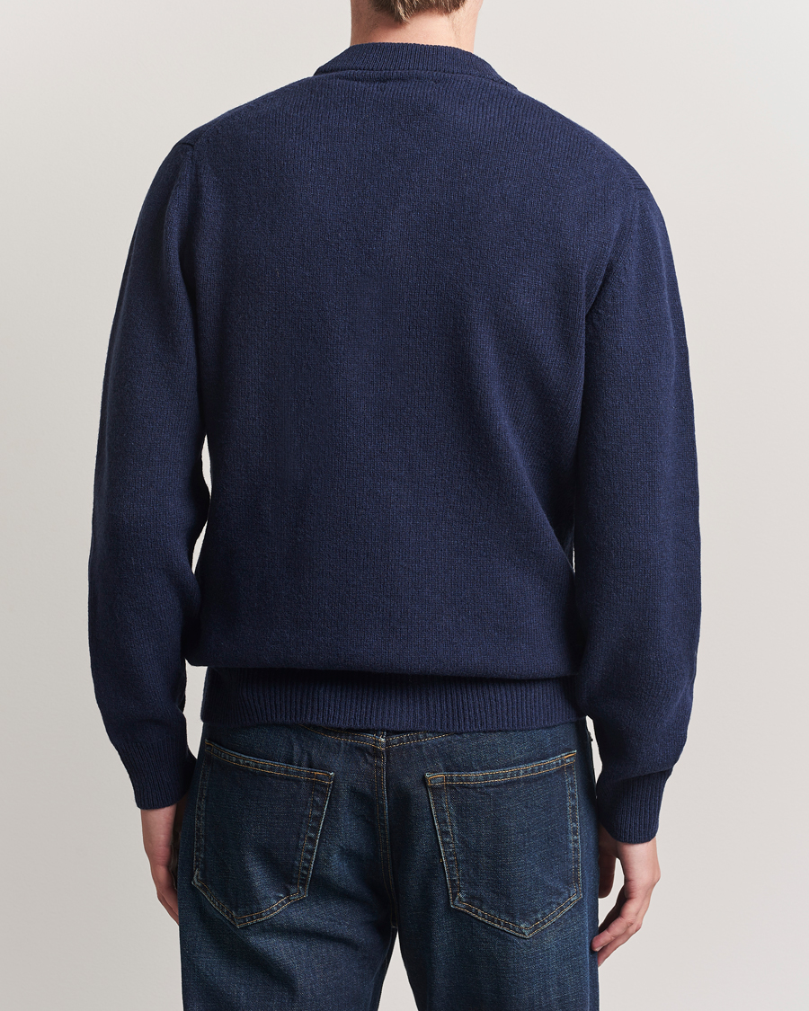 Herren | Pullover | Baracuta | Shetland Virgin Wool Cardigan Navy