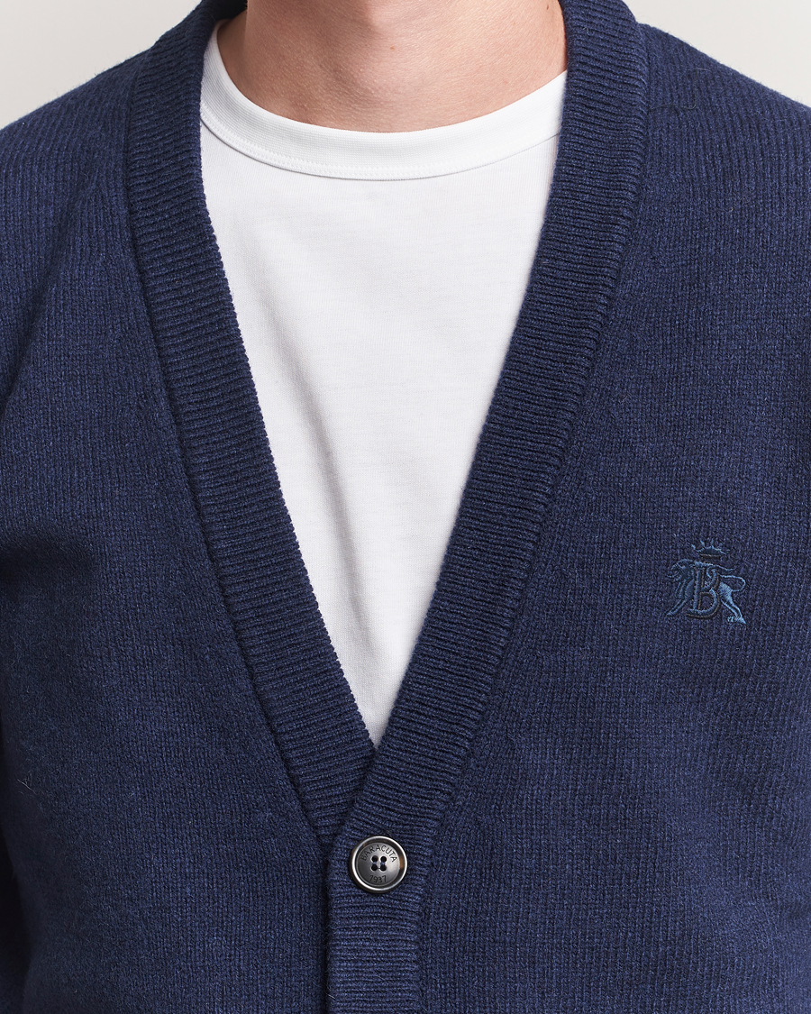 Herren | Pullover | Baracuta | Shetland Virgin Wool Cardigan Navy