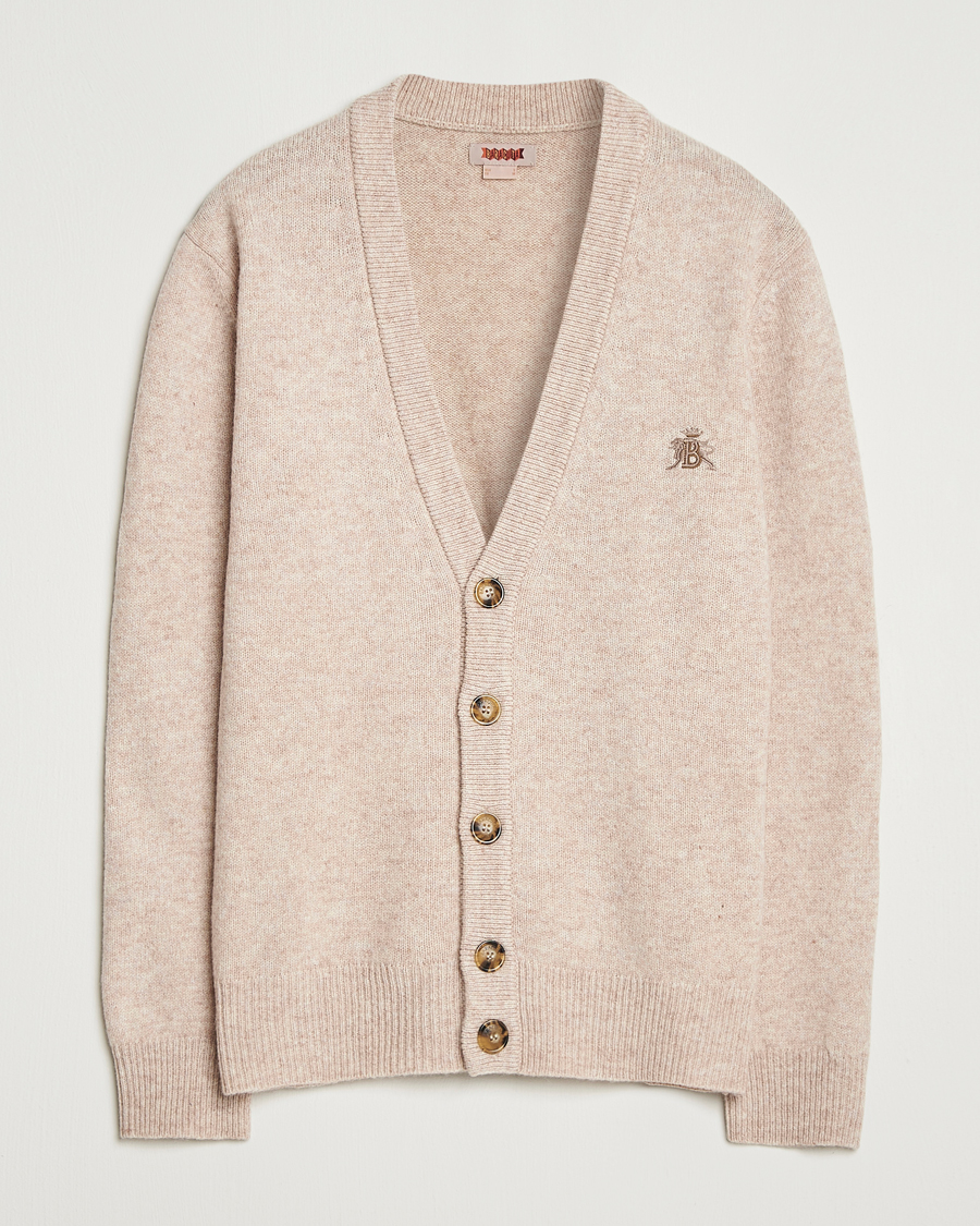 Herren | Pullover | Baracuta | Shetland Virgin Wool Cardigan Antique White