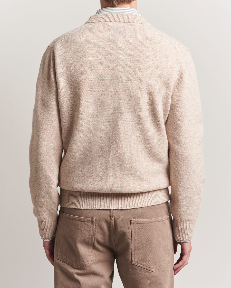 Herren | Pullover | Baracuta | Shetland Virgin Wool Cardigan Antique White