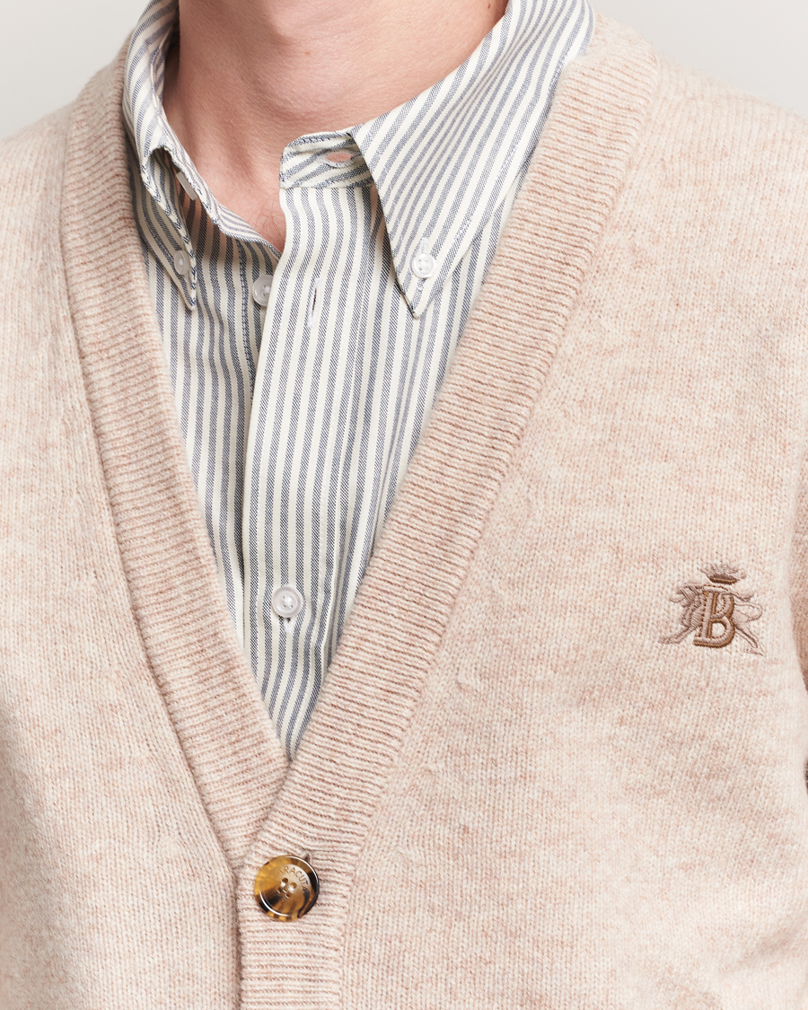 Herren | Pullover | Baracuta | Shetland Virgin Wool Cardigan Antique White