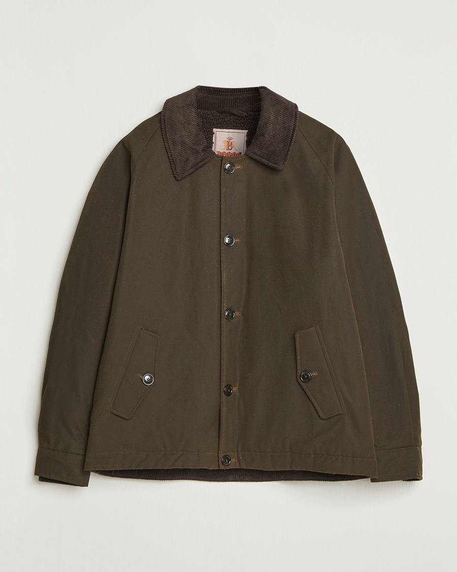 Herren | Jacken | Baracuta | Waxed Sherling Lined Deck Jacket Deep Moss