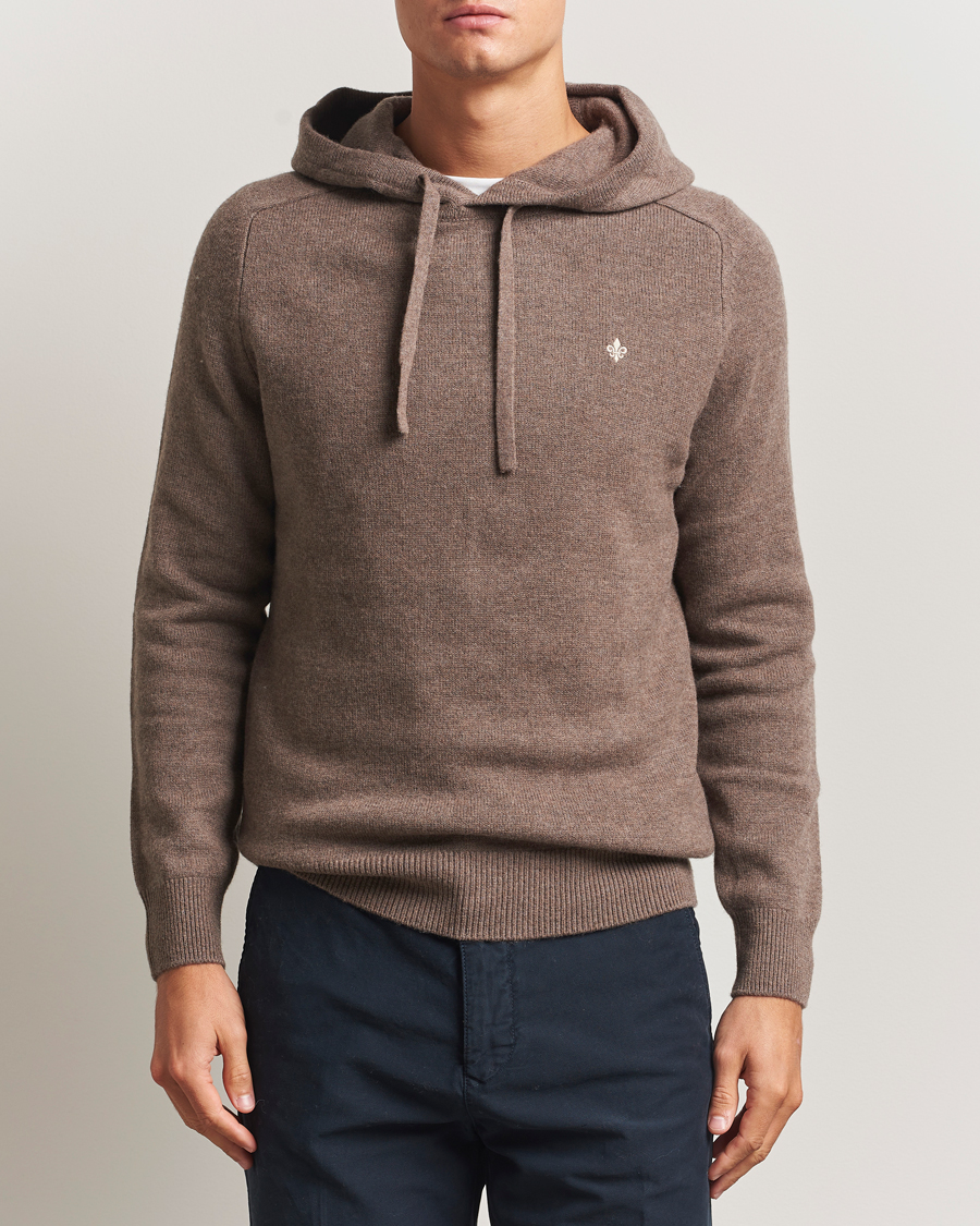 Herren | Pullover | Morris | Hertford Lambswool Hoodie Brown
