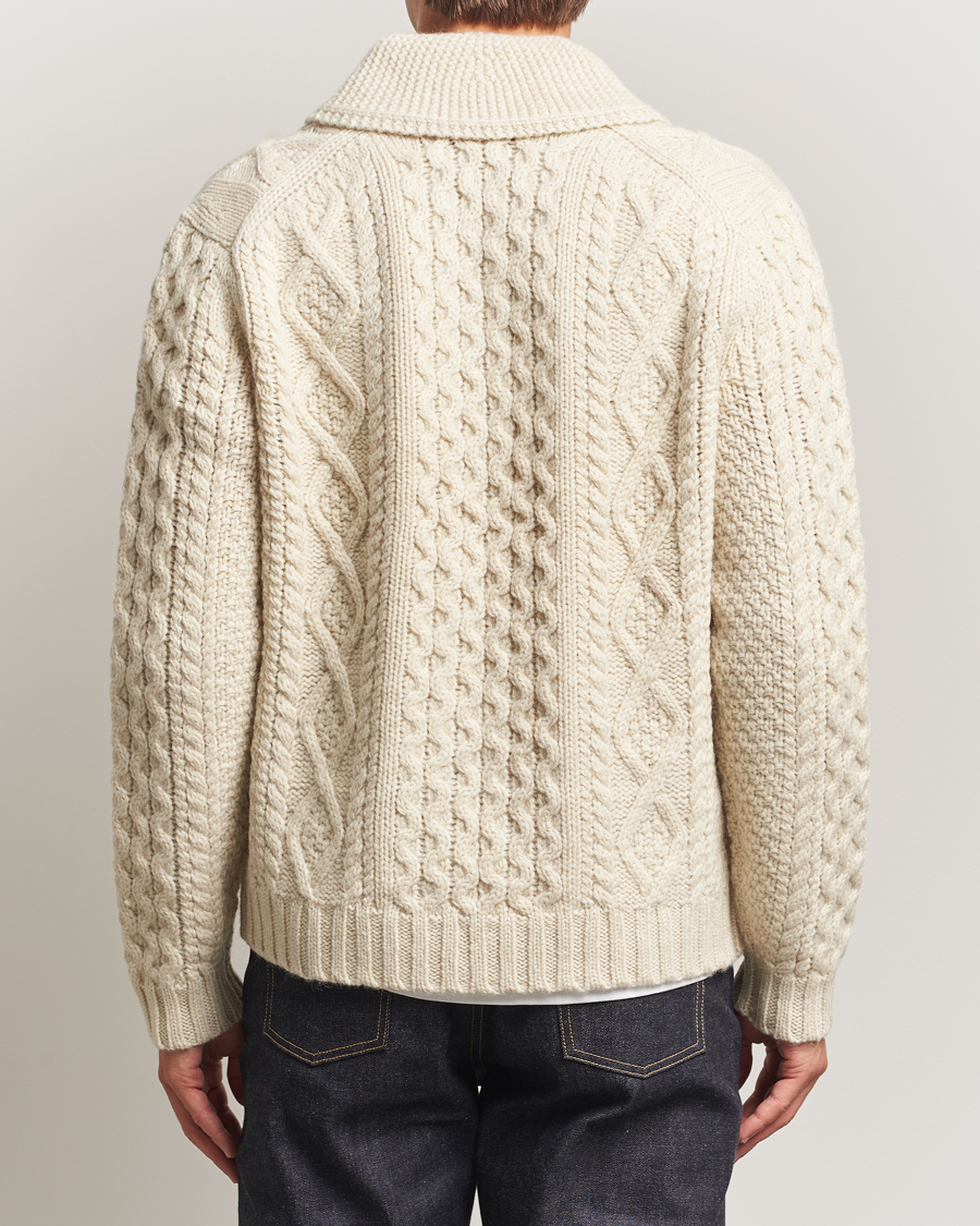 Herren | Pullover | Morris | Cornwall Cable Full Zip Jacket OfF White