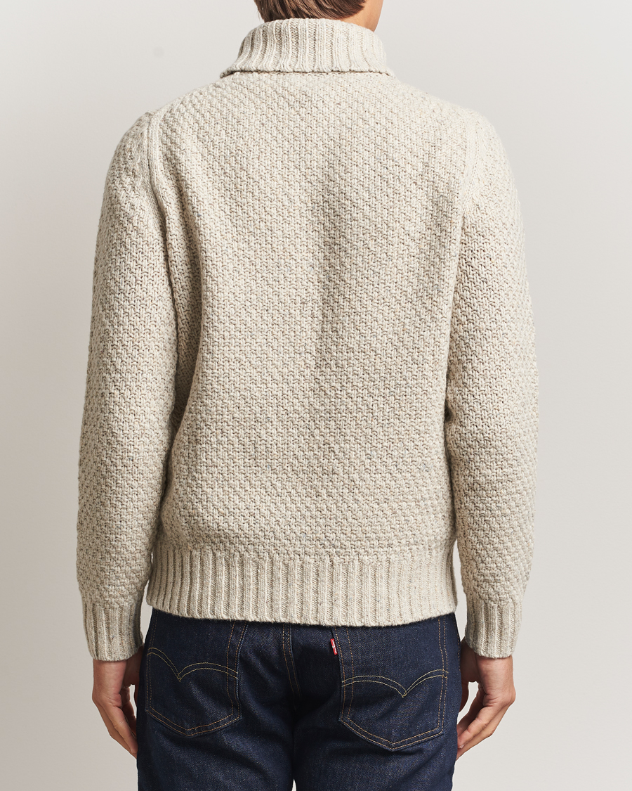Herren | Pullover | Morris | Beauford Cable Roller Neck Off White