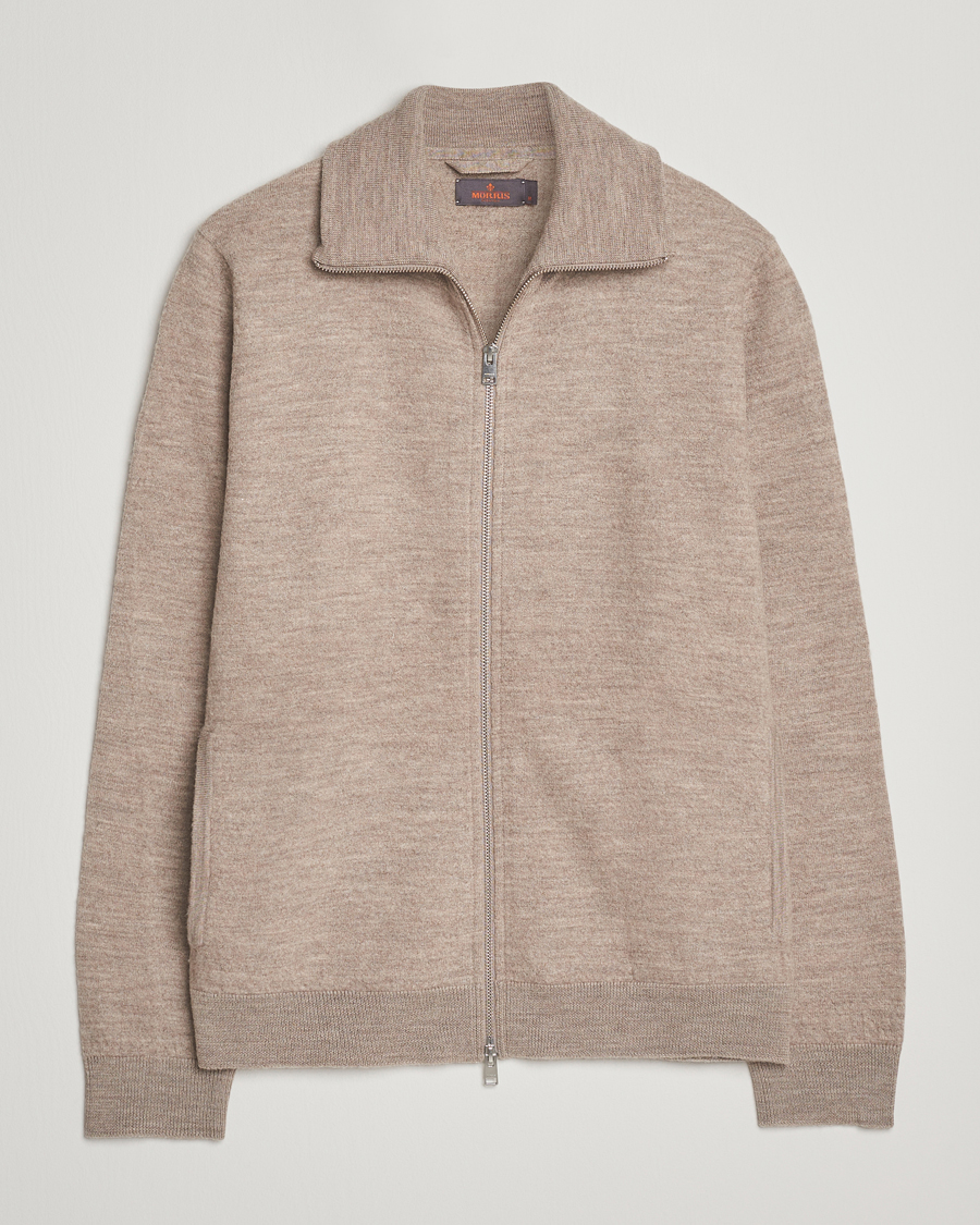 Herren | Pullover | Morris | Corke Knitted Zip Jacket Khaki