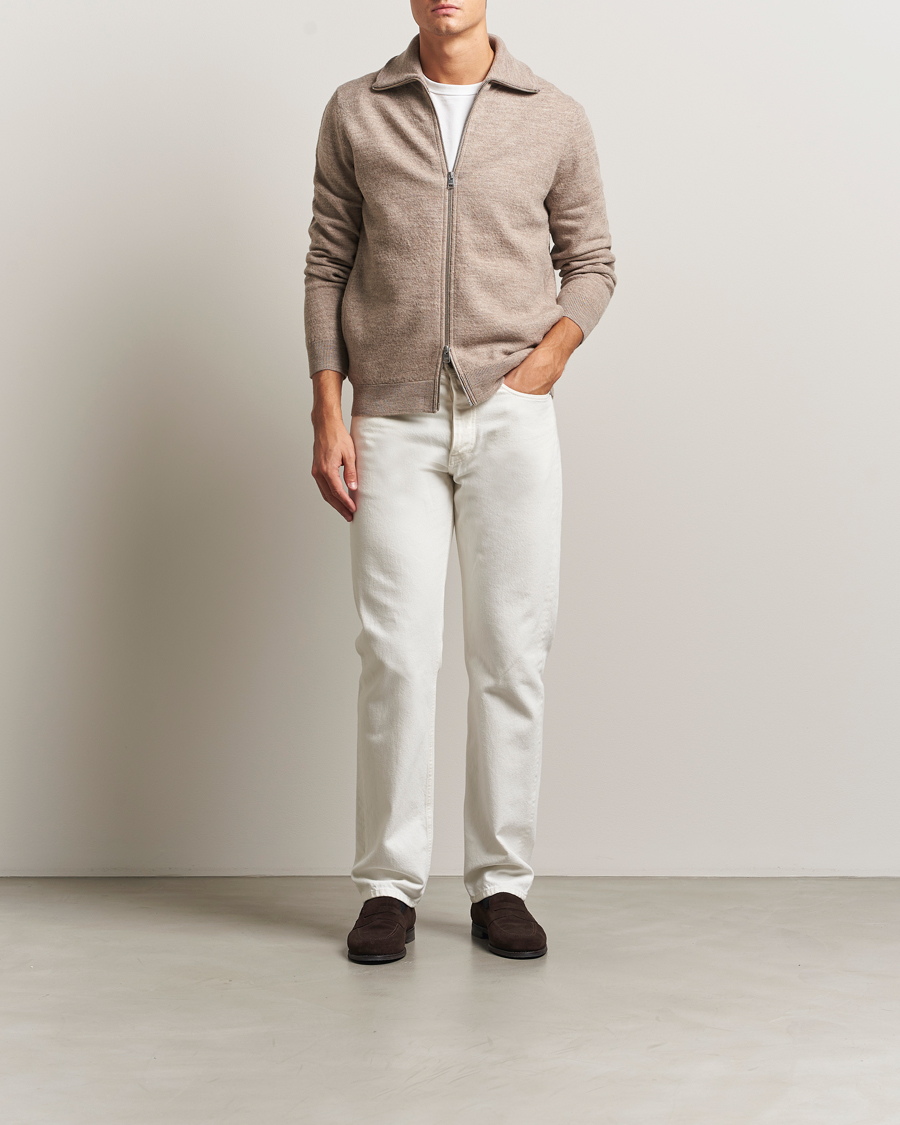 Herren | Pullover | Morris | Corke Knitted Zip Jacket Khaki