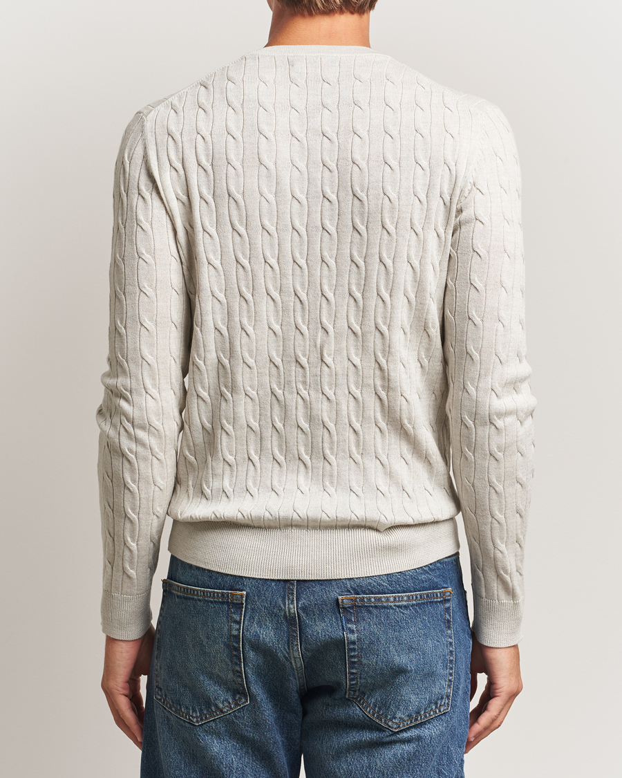 Herren | Pullover | Morris | Merino Cable O-Neck Off White