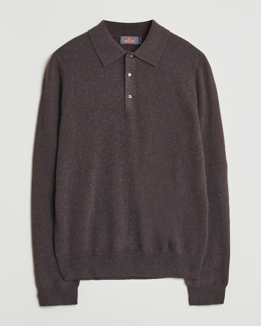 Herren | Pullover | Morris | Cashmere Polo Neck Brown