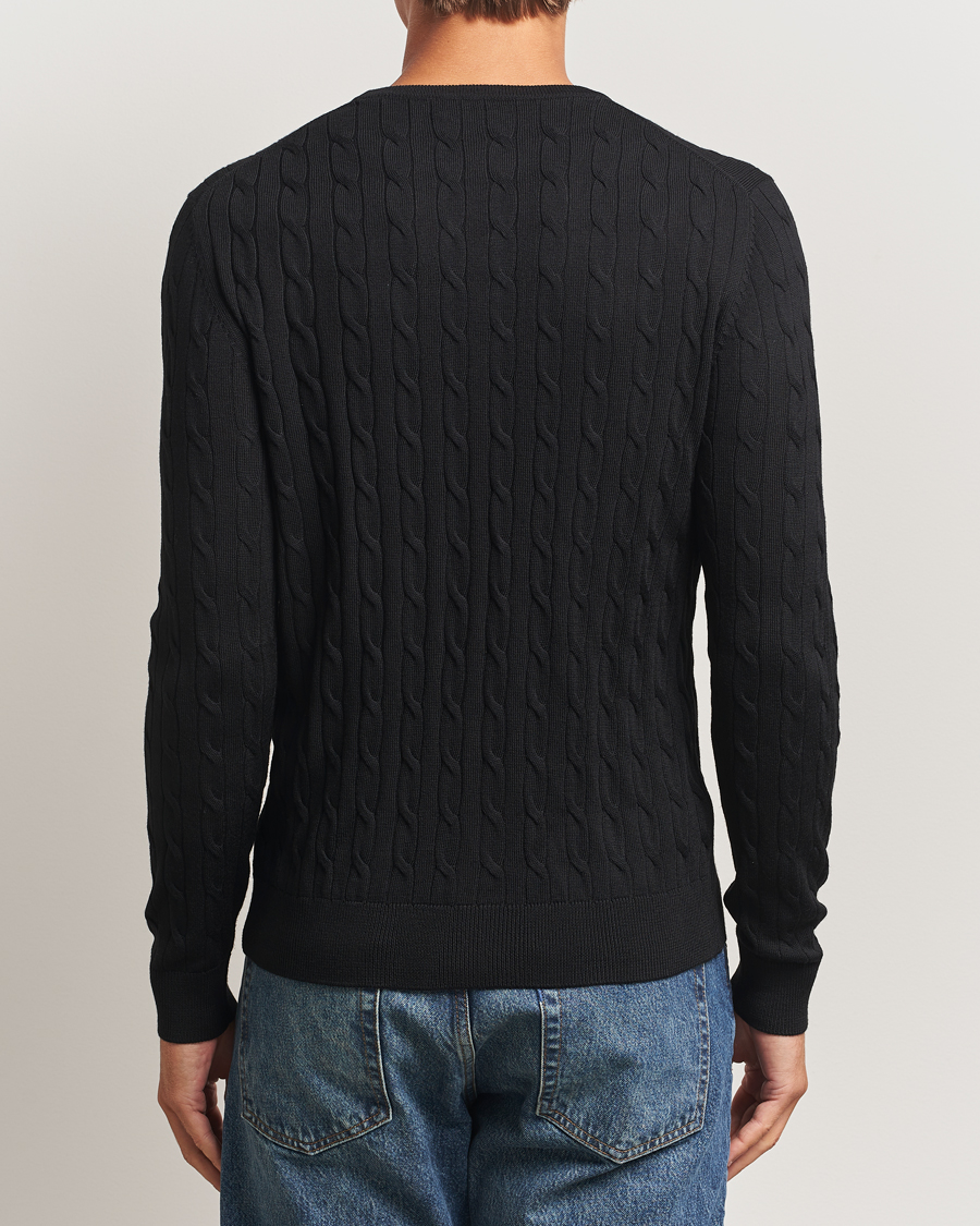Herren | Pullover | Morris | Merino Cable O-Neck Black