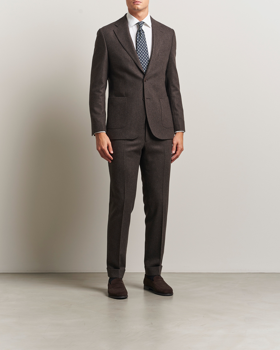 Herren | Sakkos | Morris | Flannel Wool Blazer Brown