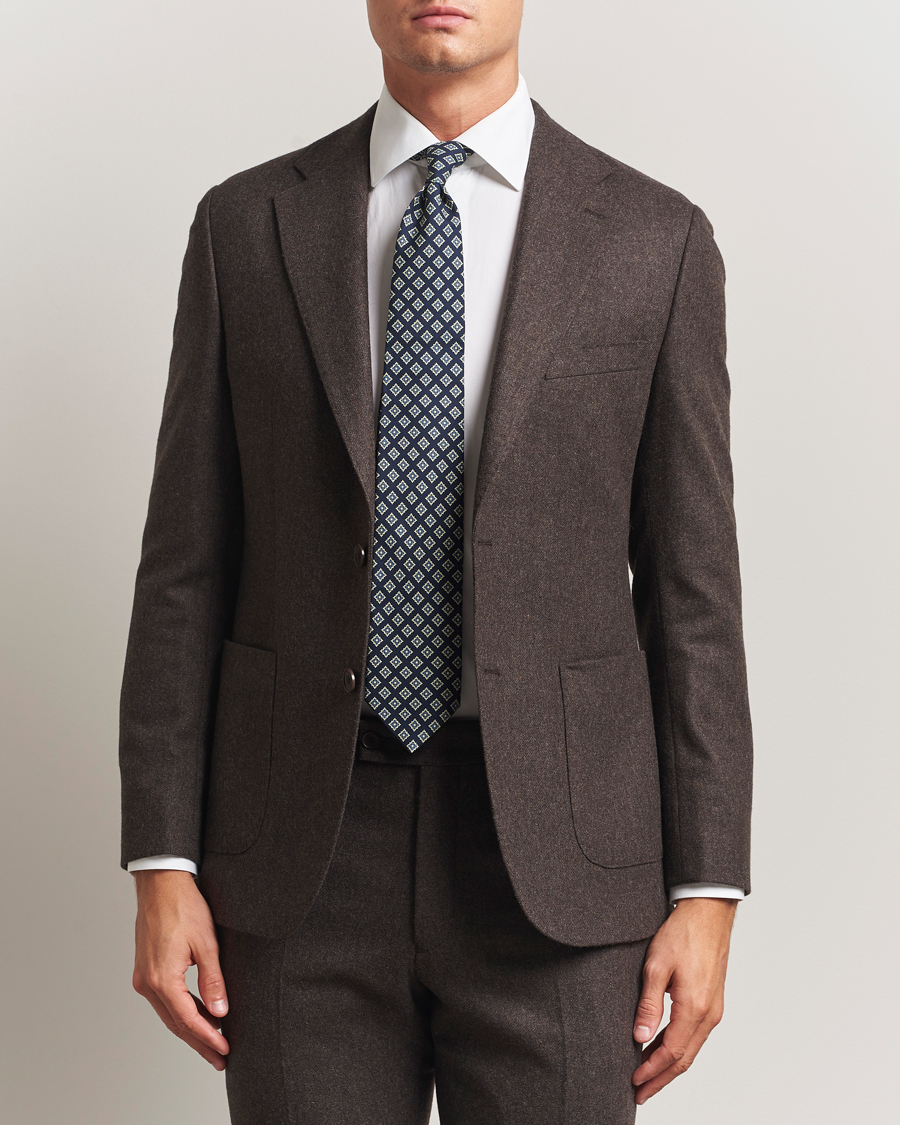 Herren | Sakkos | Morris | Flannel Wool Blazer Brown