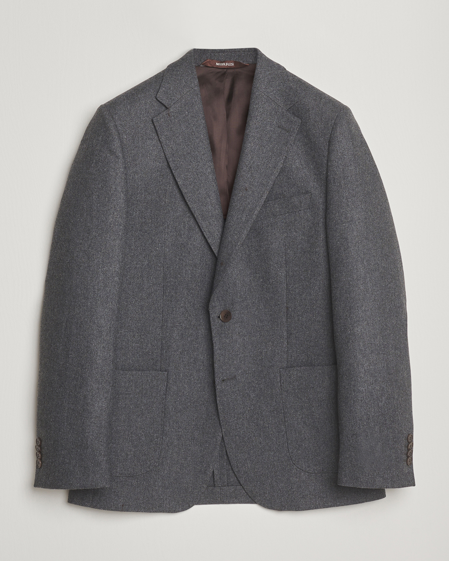 Herren | Sakkos | Morris | Flannel Wool Blazer Grey