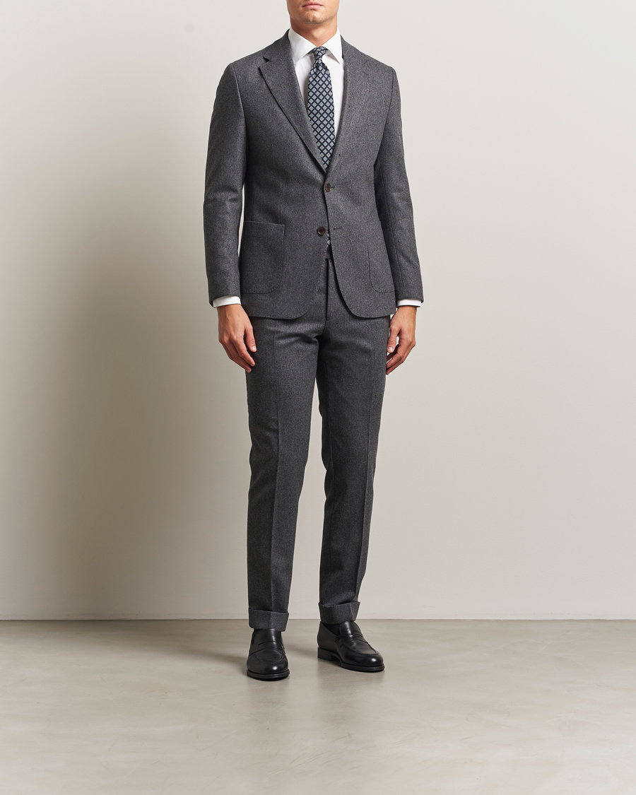 Herren | Sakkos | Morris | Flannel Wool Blazer Grey