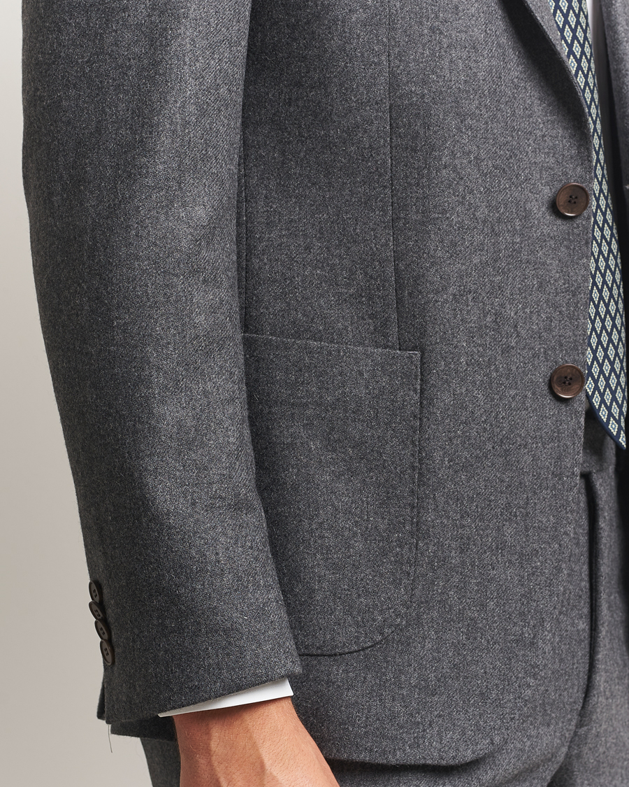 Herren | Sakkos | Morris | Flannel Wool Blazer Grey