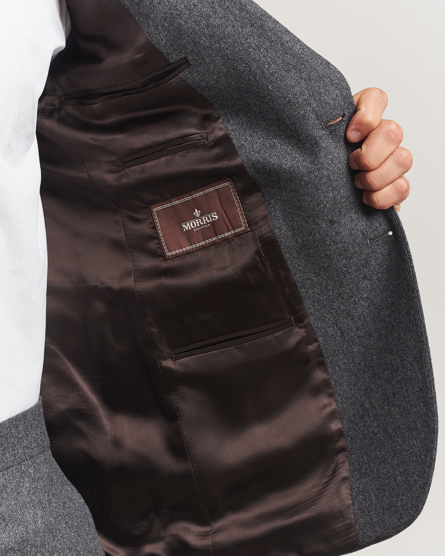 Herren | Sakkos | Morris | Flannel Wool Blazer Grey