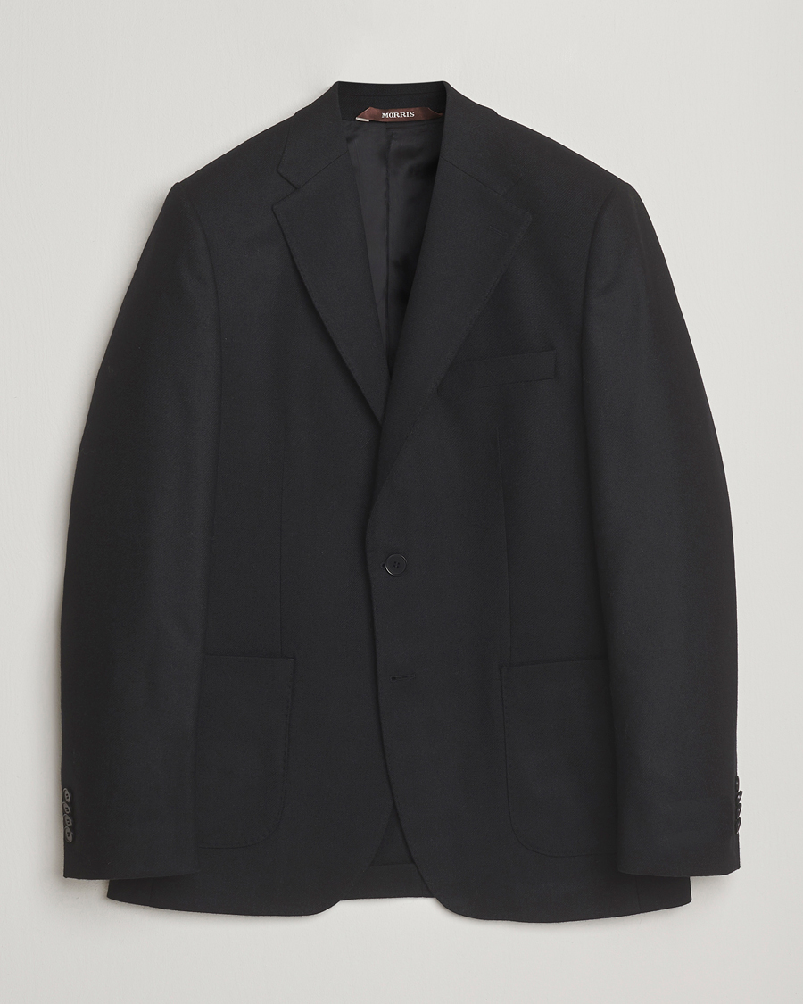 Herren | Sakkos | Morris | Flannel Wool Blazer Black
