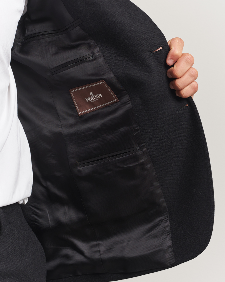 Herren | Sakkos | Morris | Flannel Wool Blazer Black