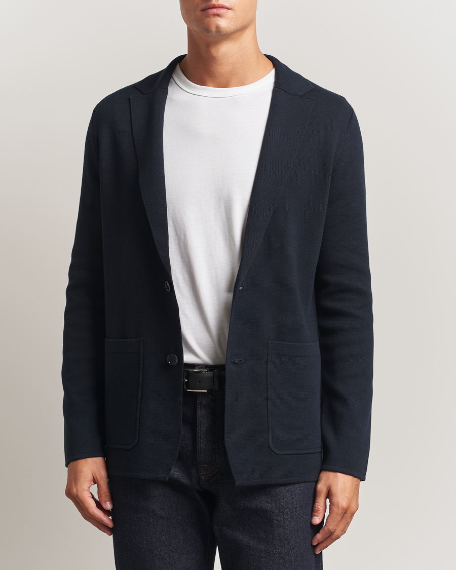 Herren | Sakkos | Morris | Jake Knitted Blazer Old Blue