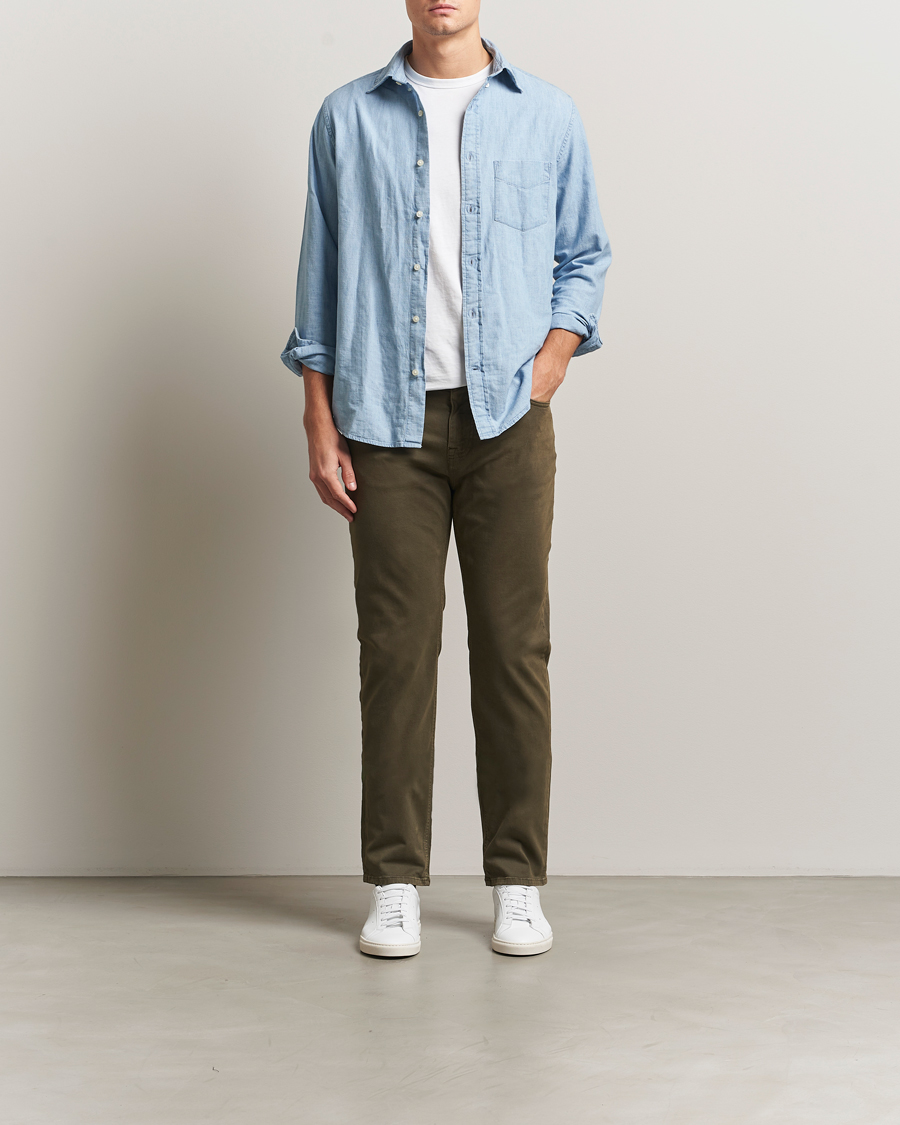 Herren | Hosen | Morris | James Brushed 5-Pocket Pants Olive