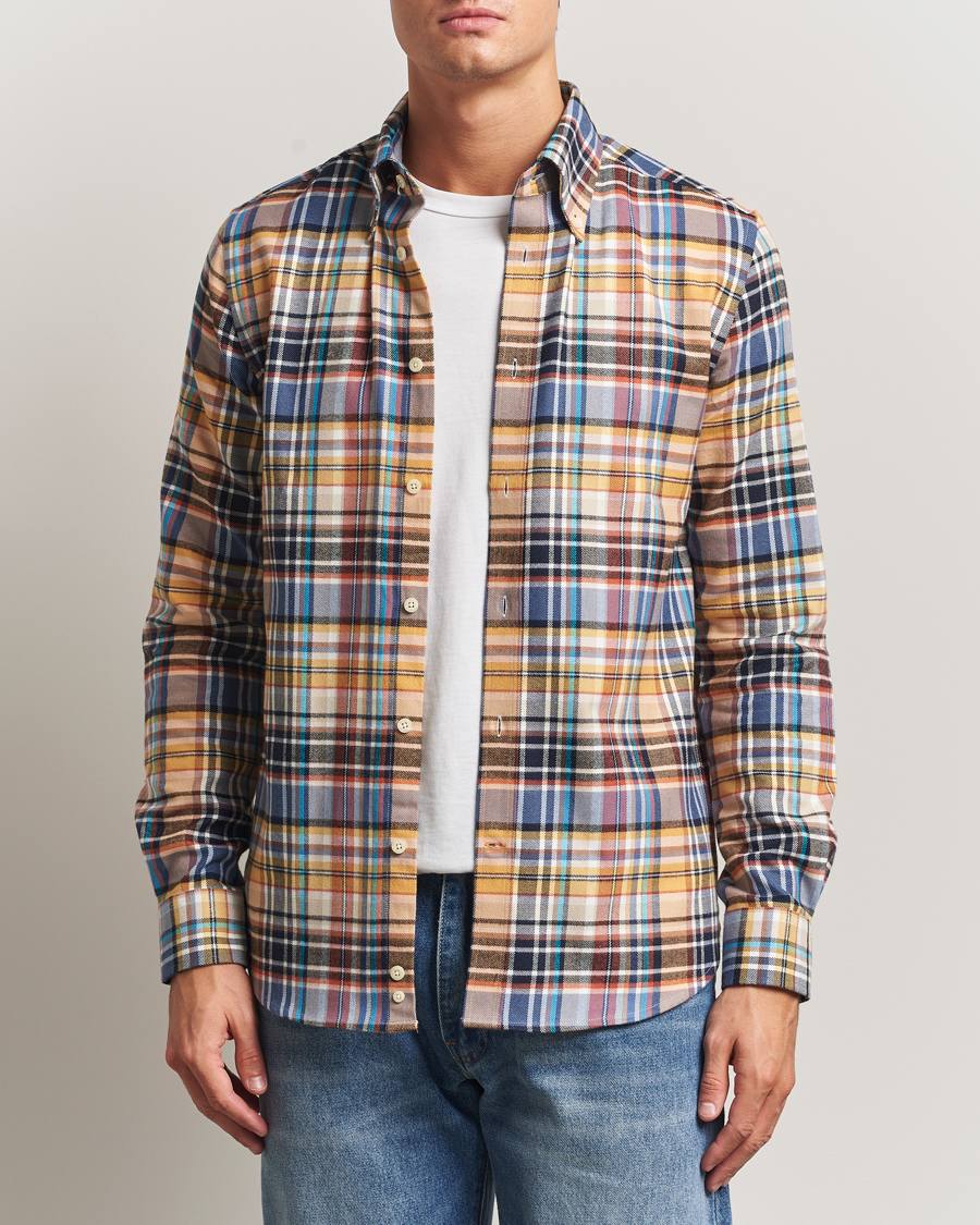 Herren | Hemden | Morris | Happy Tartan Check Shirt Yellow