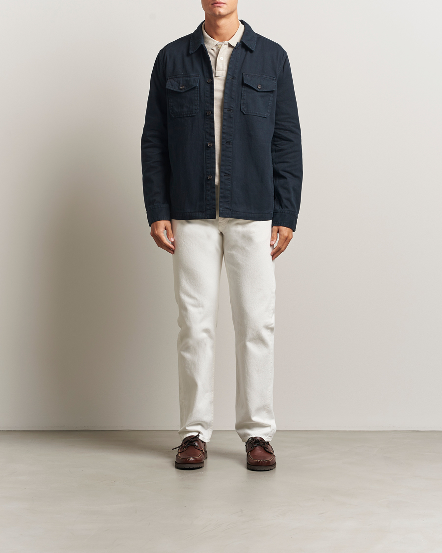 Herren | Hemden | Morris | Alain Twill Shirt Jacket Old Blue