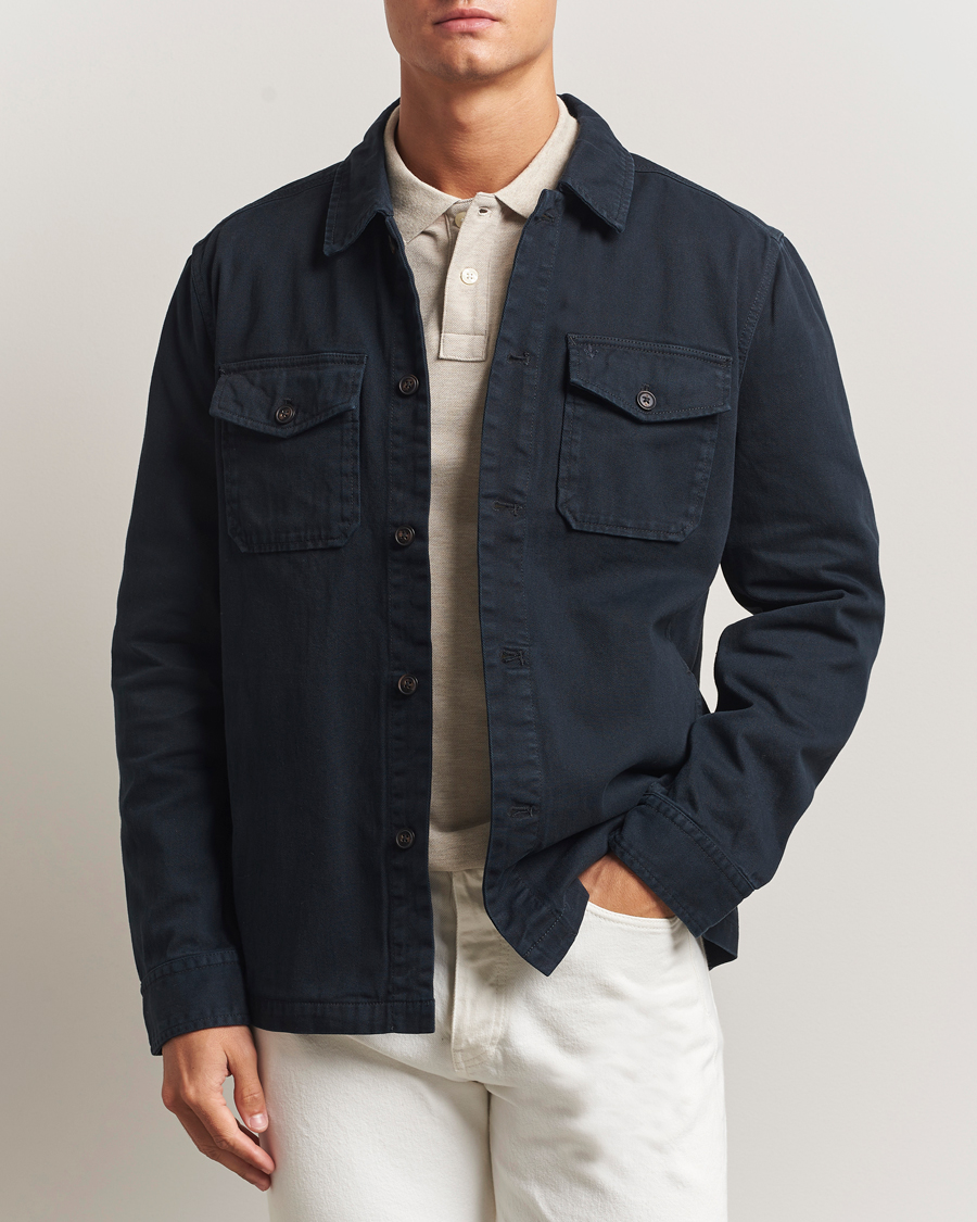 Herren | Hemden | Morris | Alain Twill Shirt Jacket Old Blue