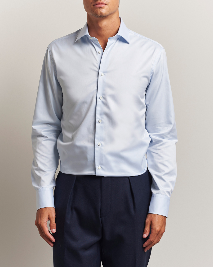Herren | Hemden | Stenströms | Regular Fit Cotton Twill Shirt Blue