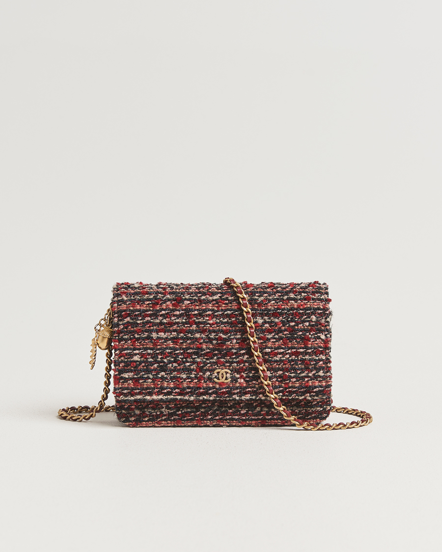 Herren | Pre-Owned & Vintage Bags | Chanel Pre-Owned | Tweed Wallet On Chain Red