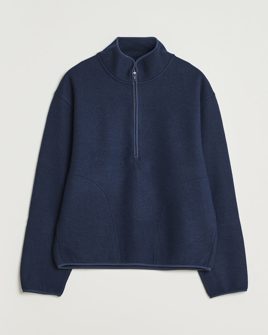Herren | Pullover | Sunflower | Wool Half Zip Navy