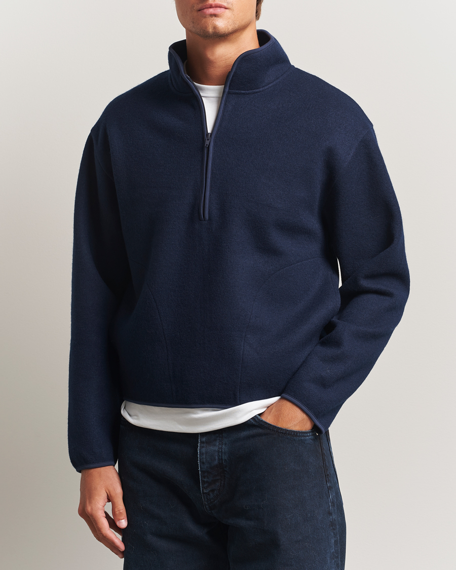 Herren | Pullover | Sunflower | Wool Half Zip Navy
