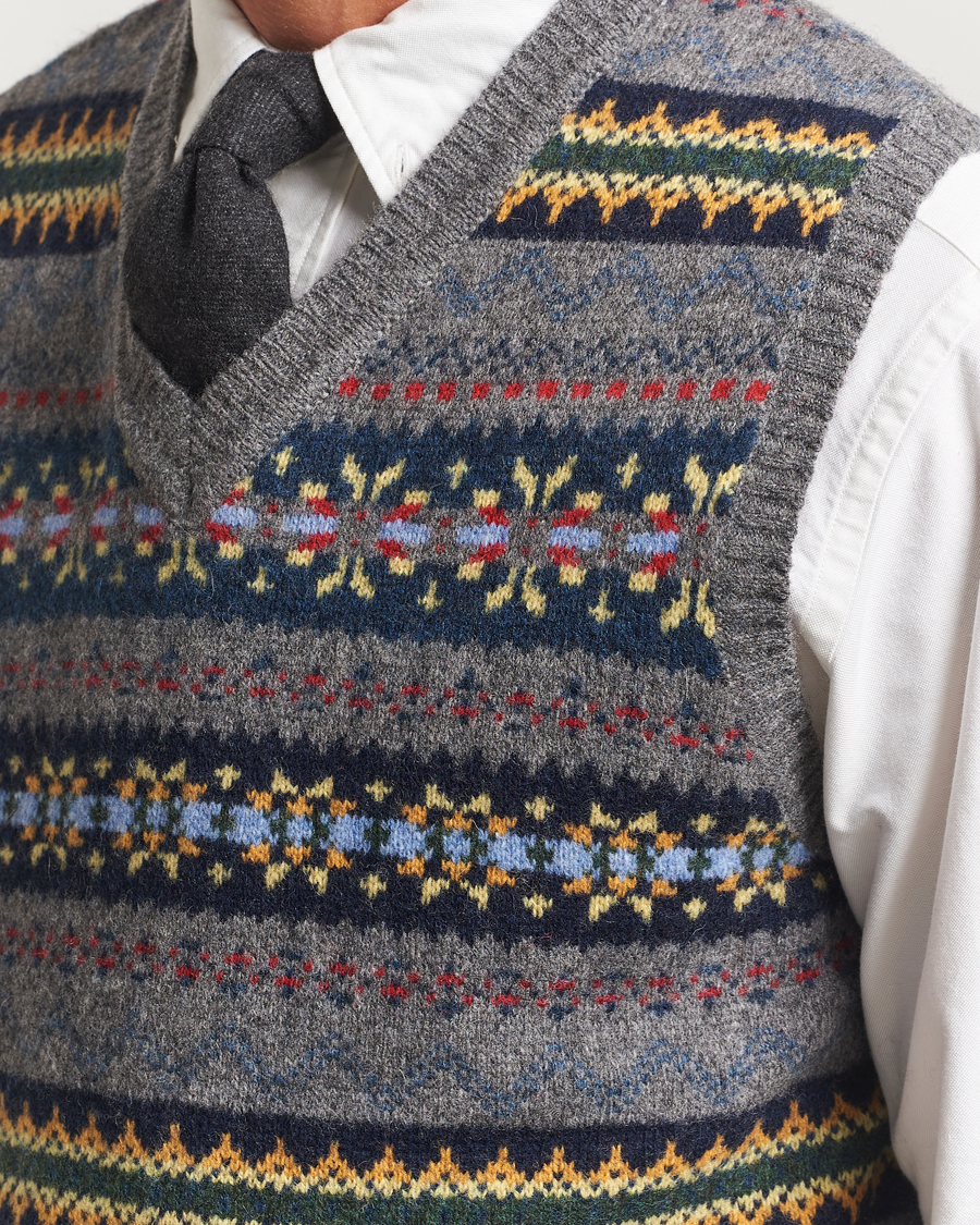 Herren | Pullover | BEAMS PLUS | Fairisle Knit Vest Grey