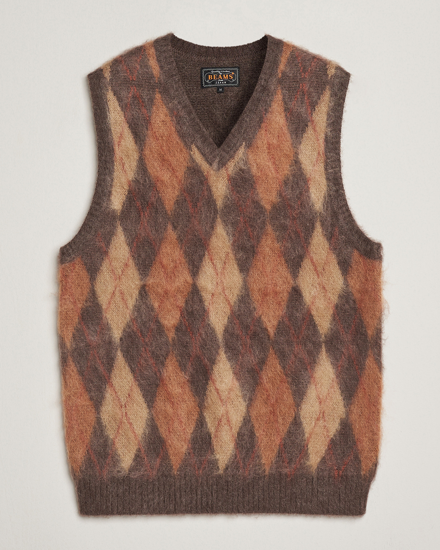 Herren | Pullover | BEAMS PLUS | Mohair Knit Vest Brown