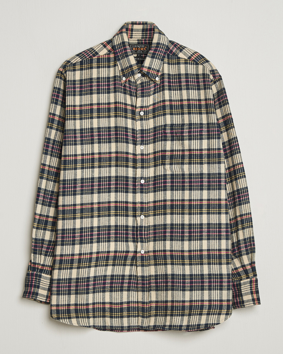 Herren | Hemden | BEAMS PLUS | Flannel Button Down Shirt Beige Check