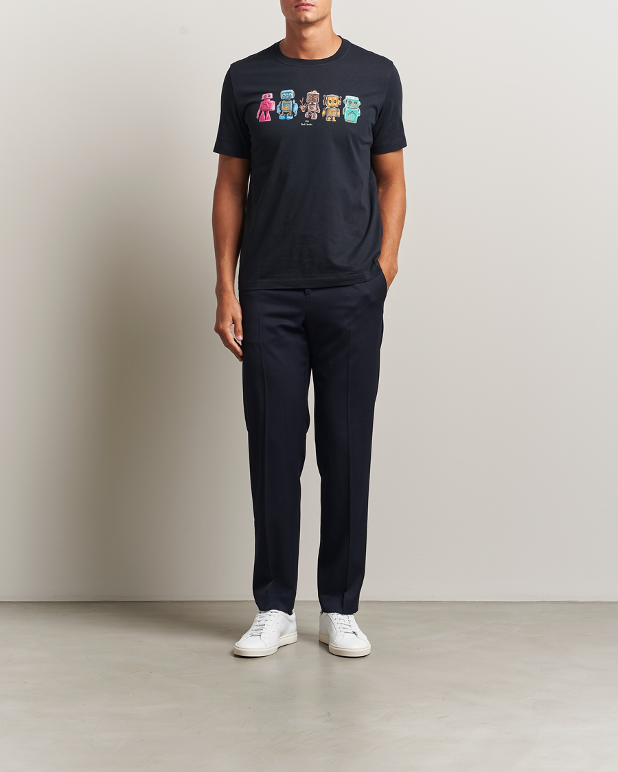 Herren | T-Shirts | PS Paul Smith | Robots Crew Neck T-Shirt Blue