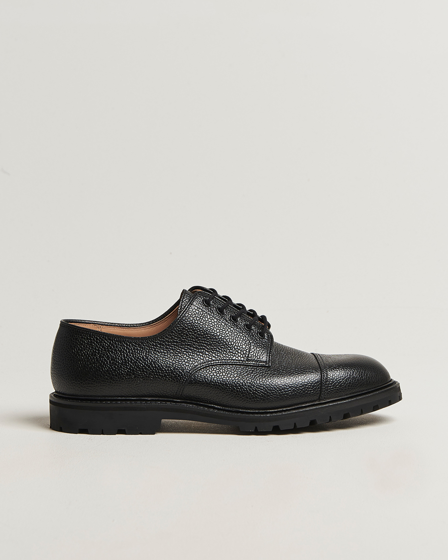 Herren | Derby | Crockett & Jones | Sandhurst Derby Vibram Black Scotch Grain