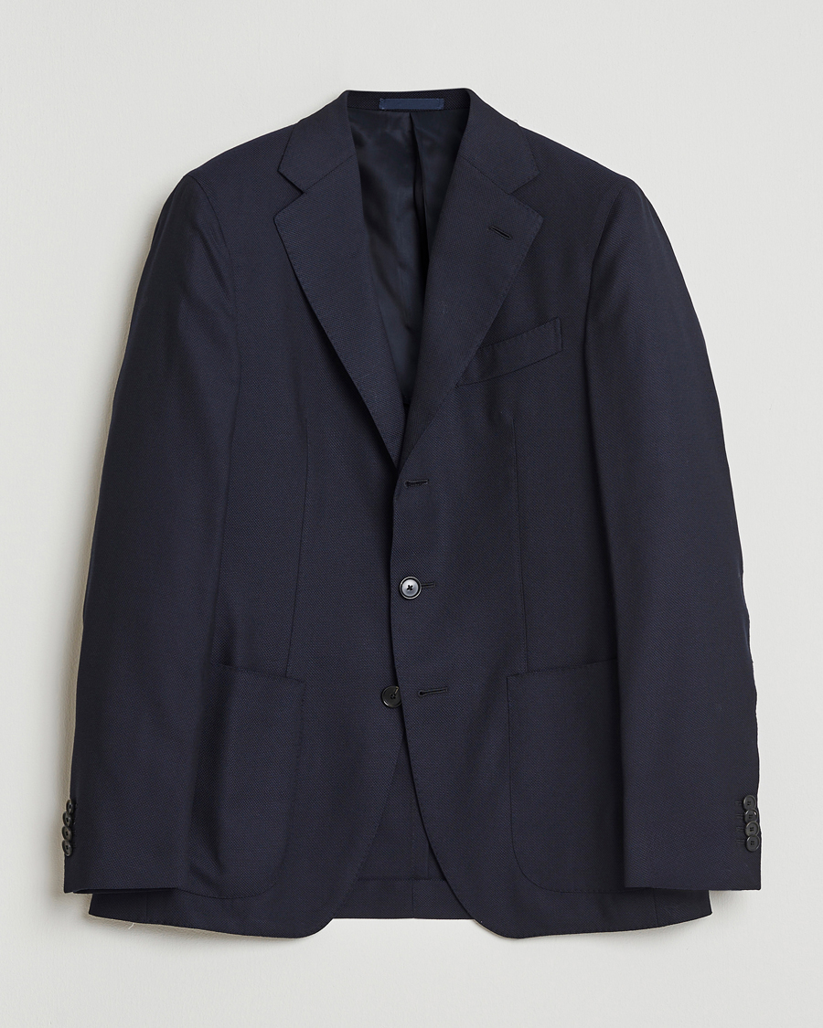 Herren | Sakkos | Caruso | Aida Wool Hopsack Blazer Navy