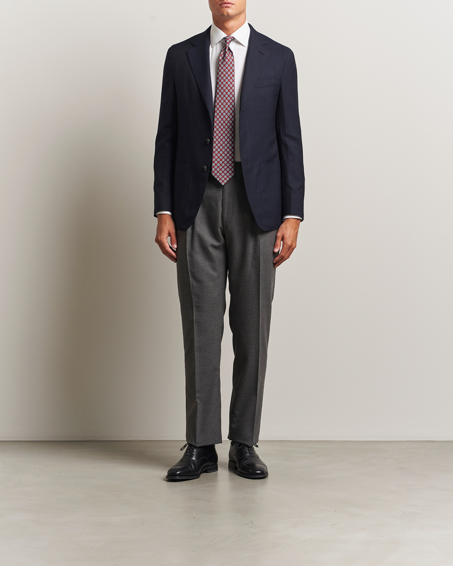 Herren | Sakkos | Caruso | Aida Wool Hopsack Blazer Navy