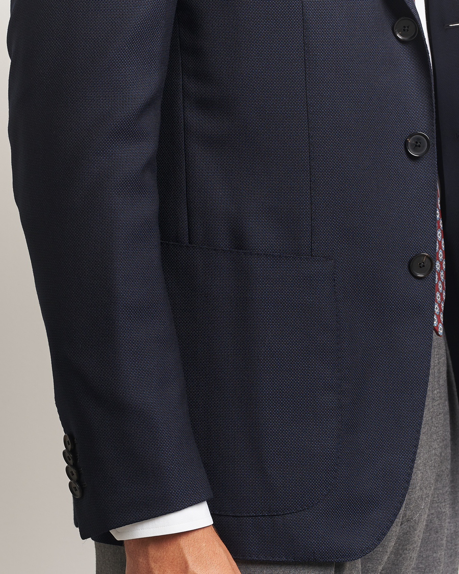 Herren | Sakkos | Caruso | Aida Wool Hopsack Blazer Navy