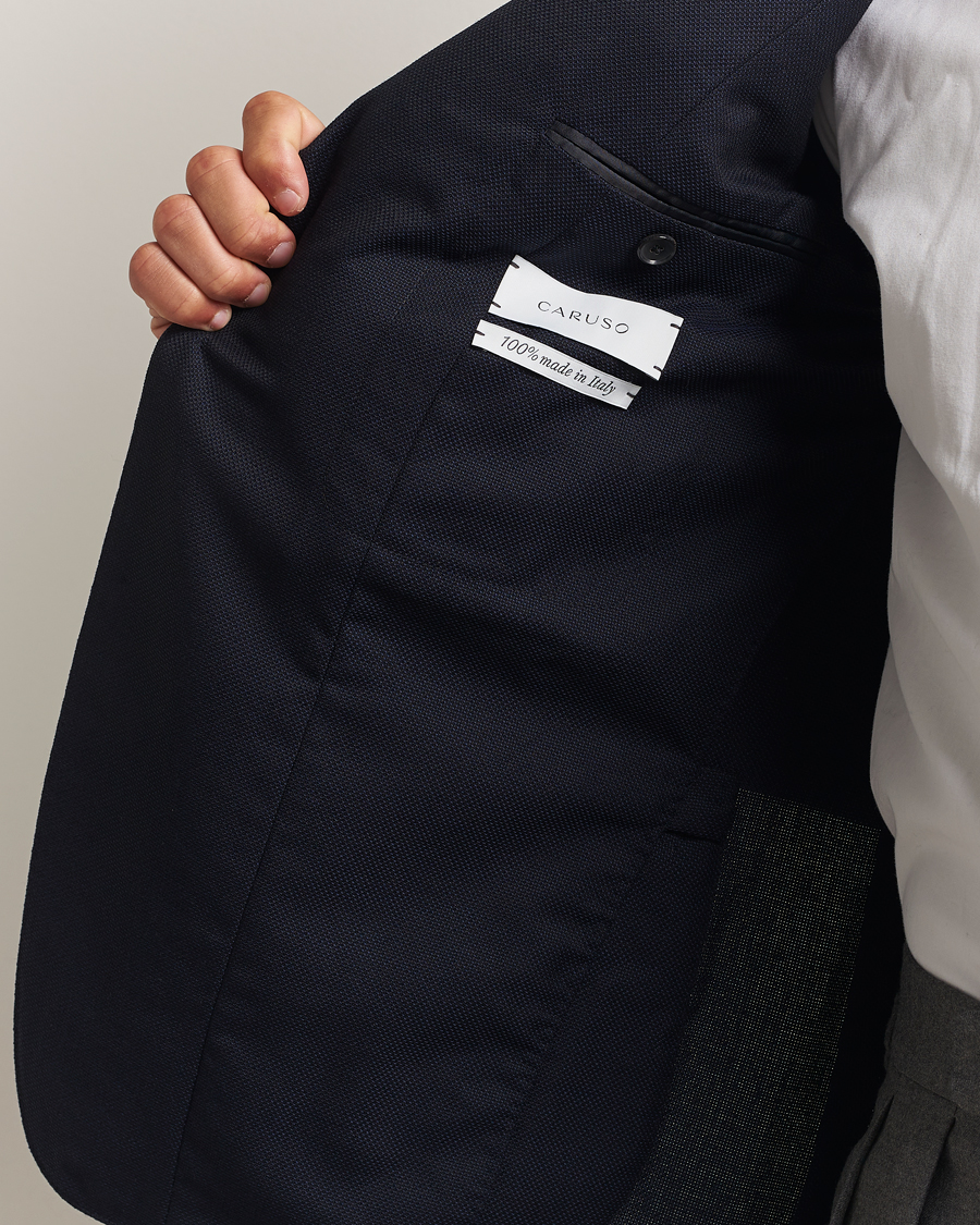 Herren | Sakkos | Caruso | Aida Wool Hopsack Blazer Navy