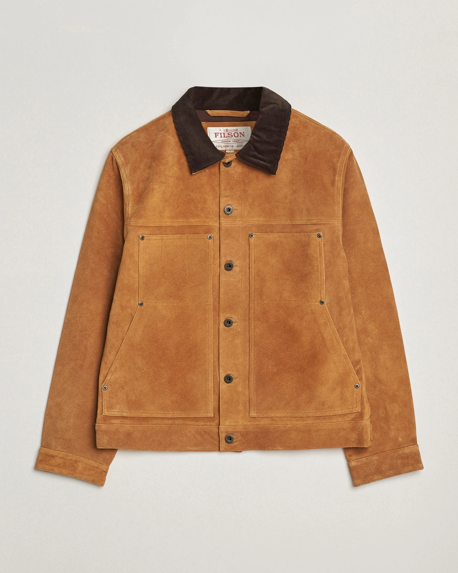 Herren | Jacken | Filson | Short Lined Suede Cruiser Saddle Brown