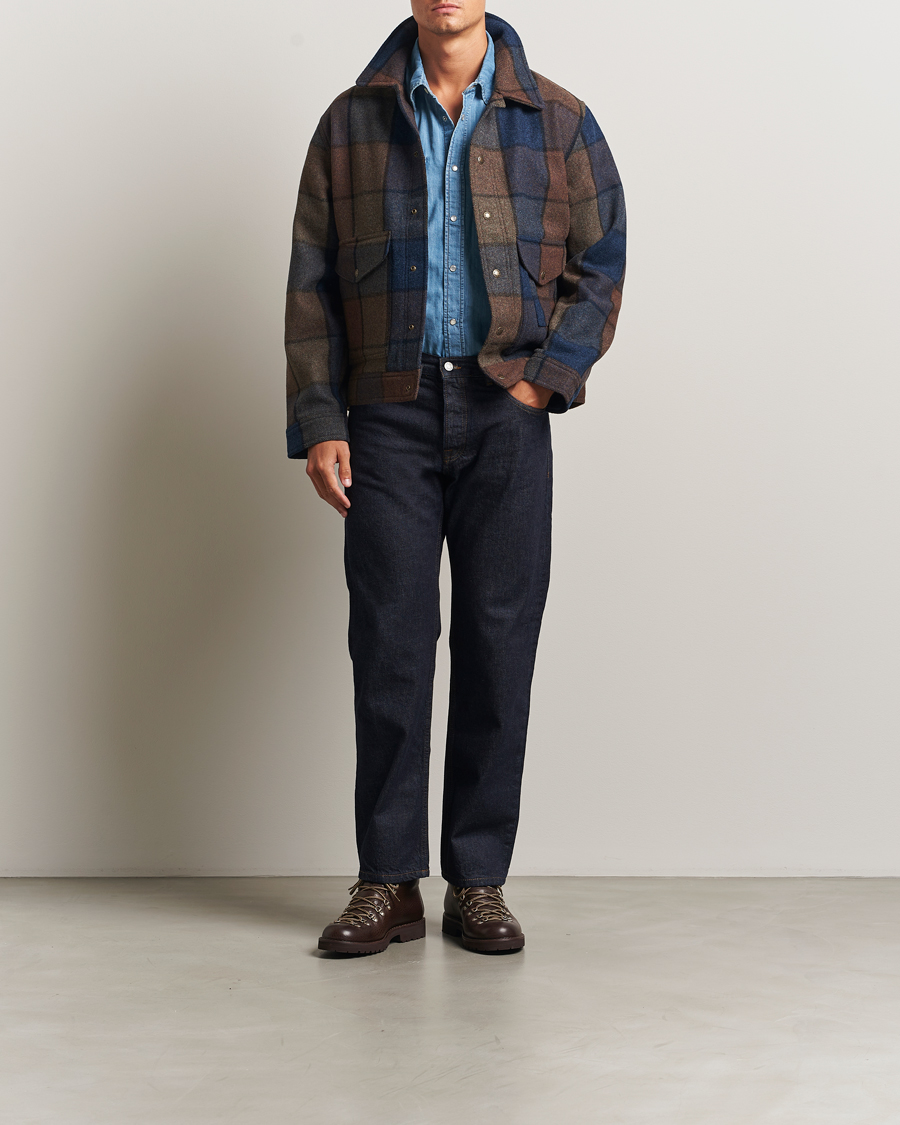 Herren | Jacken | Filson | Mackinaw Checked Wool Work Jacket Blue/Brown
