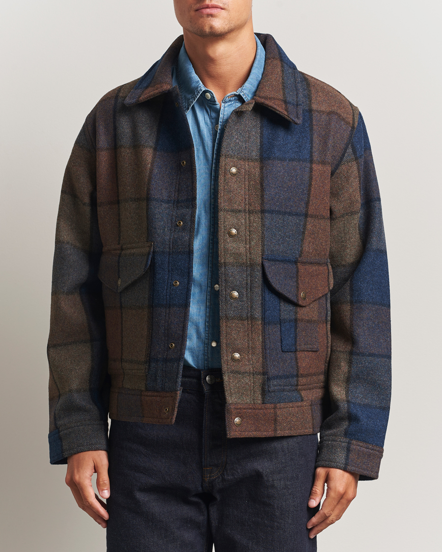 Herren | Jacken | Filson | Mackinaw Checked Wool Work Jacket Blue/Brown