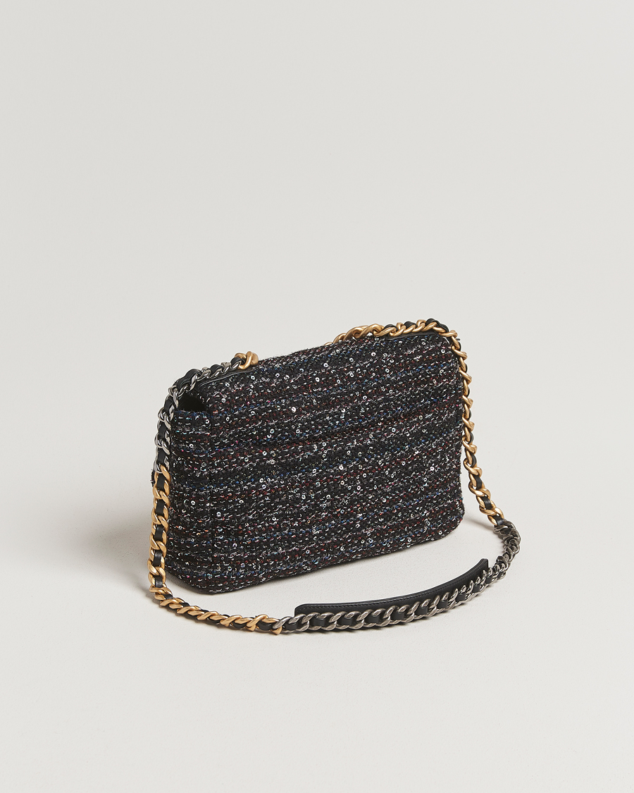 Herren | Chanel Pre-Owned Chanel 19 Sequins Large Handbag Black | Chanel Pre-Owned | Chanel 19 Sequins Large Handbag Black