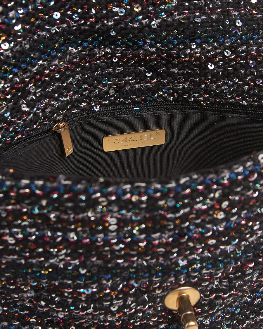 Herren | Chanel Pre-Owned Chanel 19 Sequins Large Handbag Black | Chanel Pre-Owned | Chanel 19 Sequins Large Handbag Black