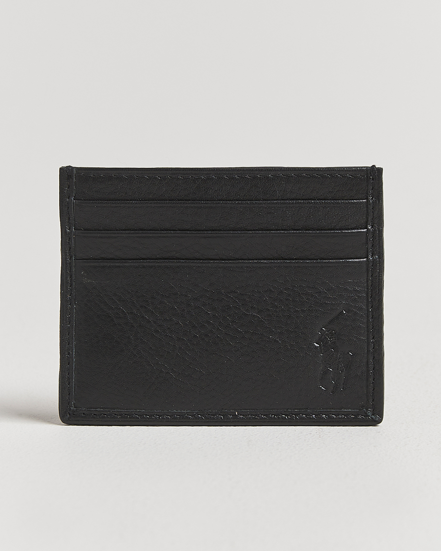 Herren | Geldbörsen | Polo Ralph Lauren | Pebbled Leather Credit Card Holder Black