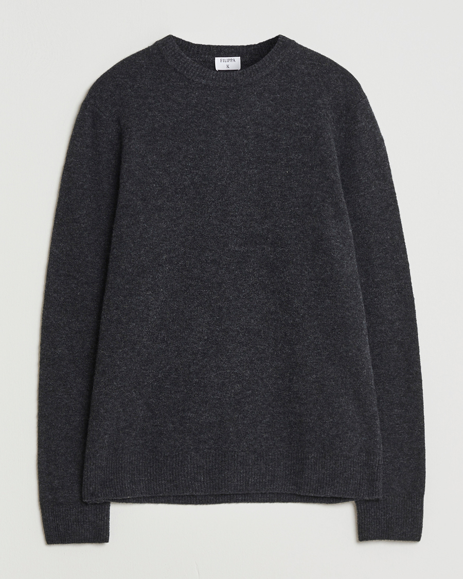 Herren | Pullover | Filippa K | Yak Knitted Sweater Charcoal Melange
